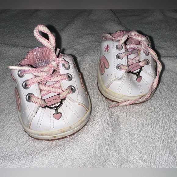 BABW BUILD A BEAR Pink White SKECHERS Shoes Sneakers Tennis Shoes - Picture 2 of 3